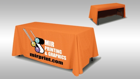 8ft Table Cover 3 sided - Open Back